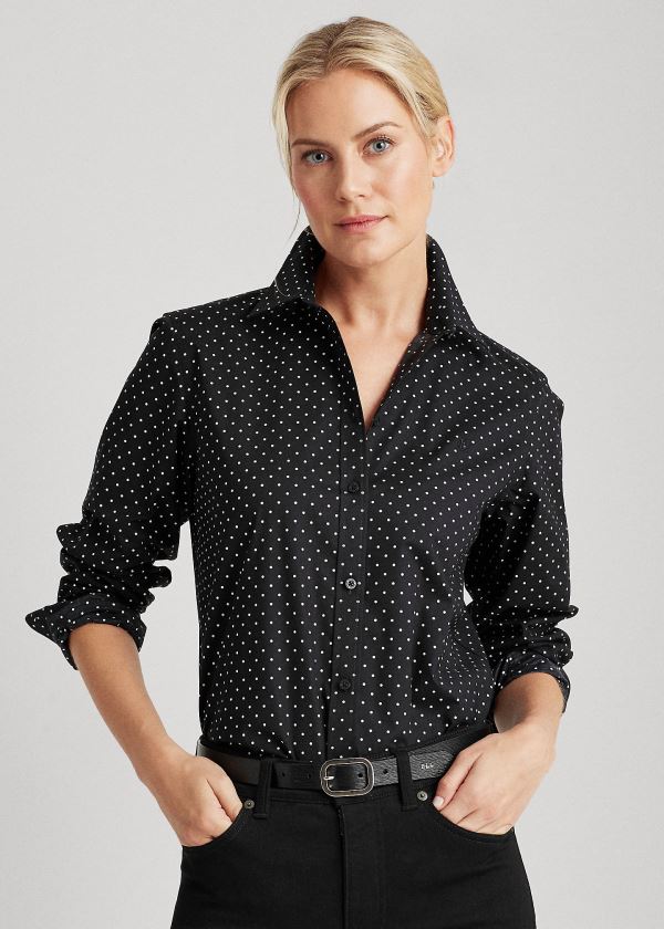 Women's Ralph Lauren Easy Care Polka-Dot Shirts | 842796RZC